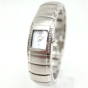 Festina Womens Silver Tone Watch 17mm MOP Rectangle Dial Stainless Steel Working